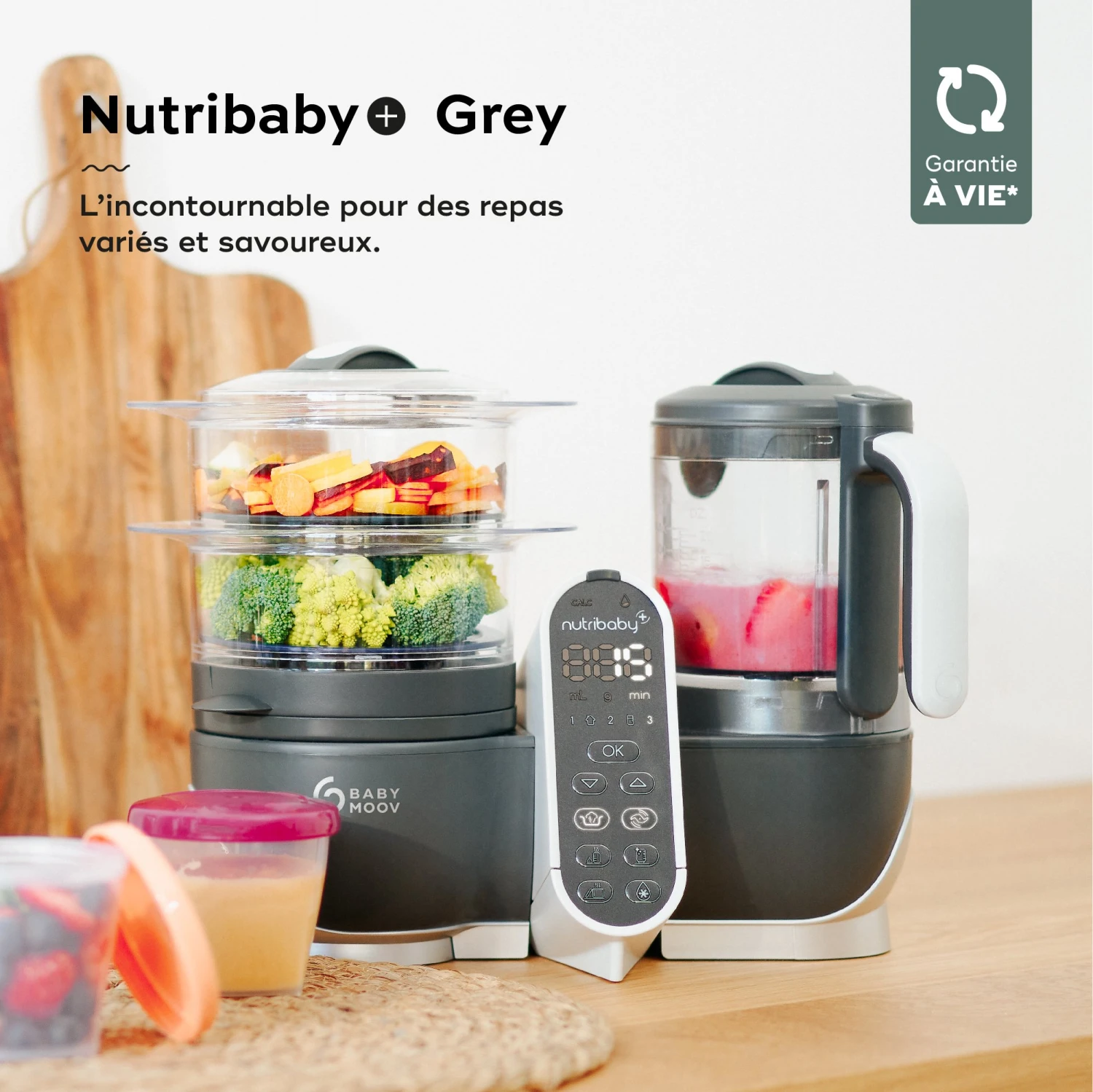 Nutribaby(+) Robot Multifonctions Bébé 6 En 1 Industrial Grey De Babymoov 2 Nutribaby(+) Robot Multifonctions Bébé 6 En 1 Industrial Grey De Babymoov – Image 2