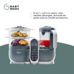 Nutribaby(+) Robot Multifonctions Bébé 6 En 1 Industrial Grey De Babymoov 12 Nutribaby(+) Robot Multifonctions Bébé 6 En 1 Industrial Grey De Babymoov -Mini Moomes Soldes 01073307 3