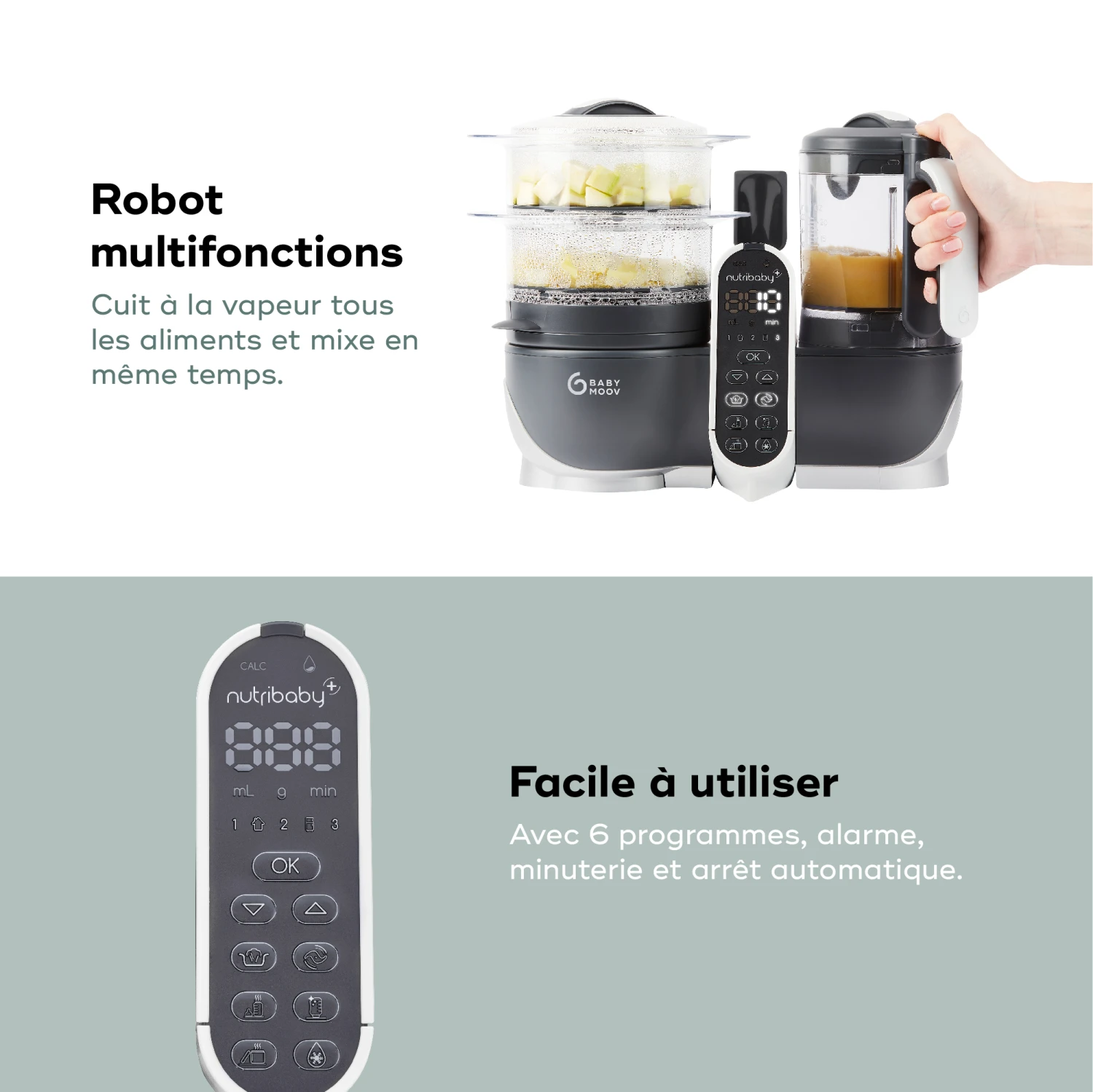 Nutribaby(+) Robot Multifonctions Bébé 6 En 1 Industrial Grey De Babymoov 4 Nutribaby(+) Robot Multifonctions Bébé 6 En 1 Industrial Grey De Babymoov – Image 4