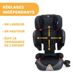 Siège Auto Oasys Evo 2-3 Fix Plus Jet Black De Chicco -Mini Moomes Soldes 01090361 5
