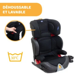 Siège Auto Oasys Evo 2-3 Fix Plus Jet Black De Chicco -Mini Moomes Soldes 01090361 9
