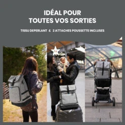Sac à Dos à Langer Le Sancy Smokey De Babymoov -Mini Moomes Soldes 01109376 6