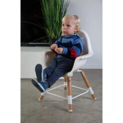 Chaise Haute Evolu 2 + Arceau Naturel/Blanc De Childhome -Mini Moomes Soldes 01115616 10