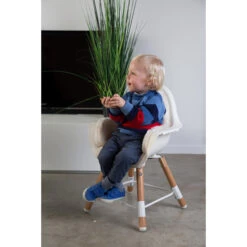 Chaise Haute Evolu 2 + Arceau Naturel/Blanc De Childhome -Mini Moomes Soldes 01115616 9
