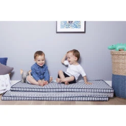 Tapis/Matelas De Sol Blue Stripes De Babytolove -Mini Moomes Soldes 01115886 7