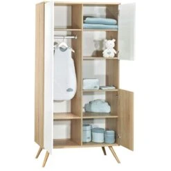 Seventies Armoire 3 Portes Chêne Doré De Sauthon Baby's Sweet Home -Mini Moomes Soldes 01124321 4