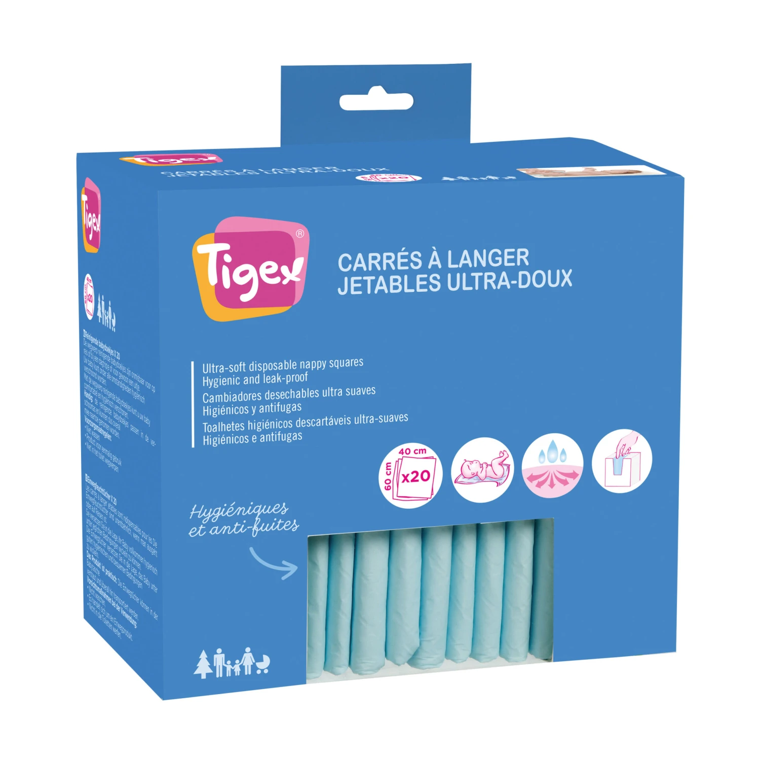 Matelas à Langer Jetables X20 Pièces Blanc De Tigex 2 Matelas à Langer Jetables X20 Pièces Blanc De Tigex – Image 2