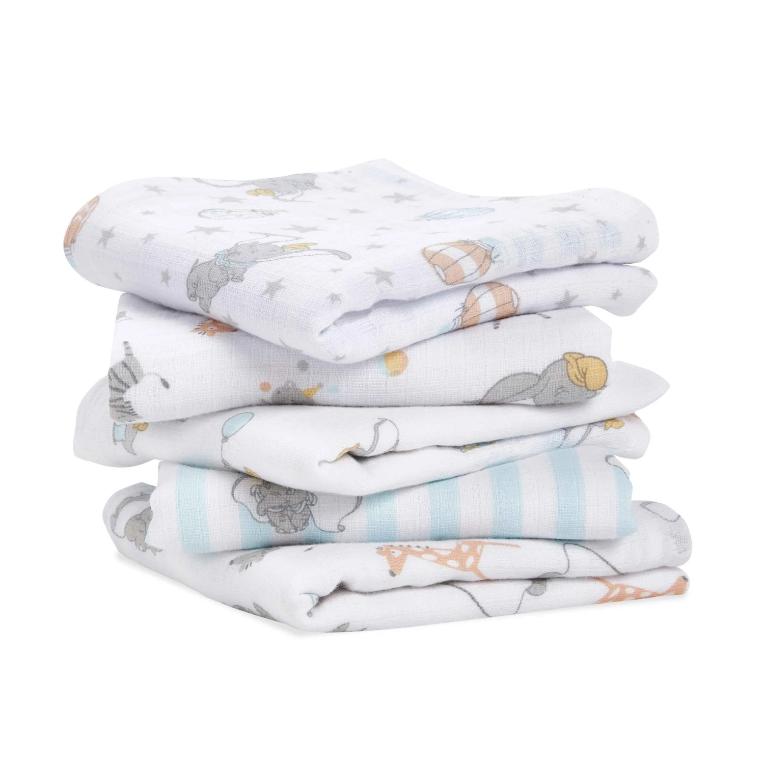 Lot De 5 Langes Musy 60x60 Dumbo De Aden + Anais Essentials 1 Lot De 5 Langes Musy 60x60 Dumbo De Aden + Anais Essentials