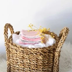 Lot De 6 Lingettes Lavable En Mousseline Blanc/rose 10 X 10 Cm De Trois Kilos Sept -Mini Moomes Soldes 01146206 3