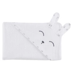 Cape De Bain Lapin Câlin Blanc Talc De P'tit Bisou -Mini Moomes Soldes 01147257 3