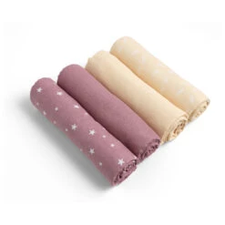 Lot De 4 Langes Rose Douceur 110 X 110 Cm De P'tit Bisou