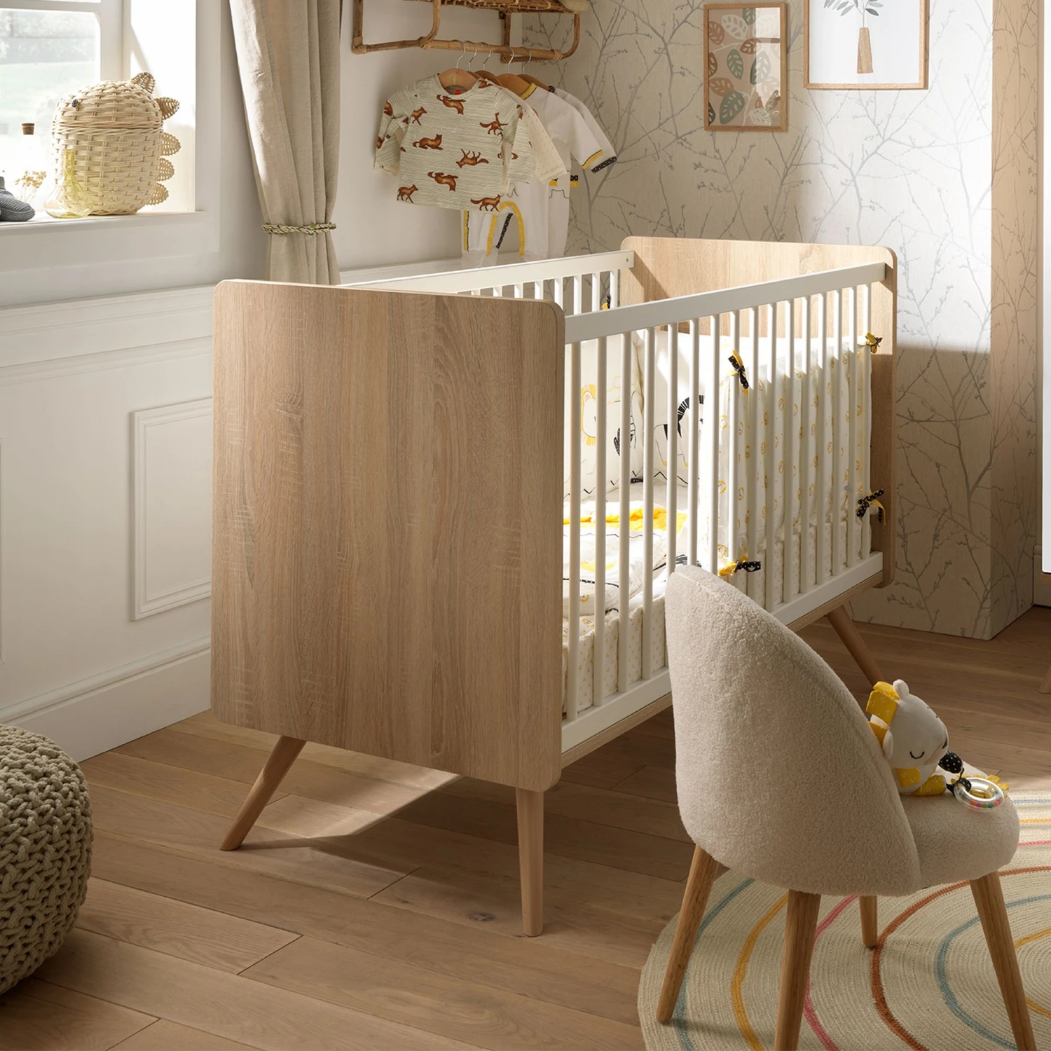 Sixties Lit Bébé 60x120 Blanc De Sauthon Baby's Sweet Home 2 Sixties Lit Bébé 60x120 Blanc De Sauthon Baby's Sweet Home – Image 2