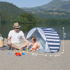 Tente Anti-UV Haute Protection 50+ Marinière Bleu De Babymoov -Mini Moomes Soldes 01148352 6