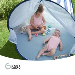 Tente Anti-UV Haute Protection 50+ Marinière Bleu De Babymoov -Mini Moomes Soldes 01148352 8
