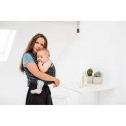 Écharpe De Portage Extensible Coton Biologique Tricot-Slen Design Black Diamond De Babylonia -Mini Moomes Soldes 01151290 3