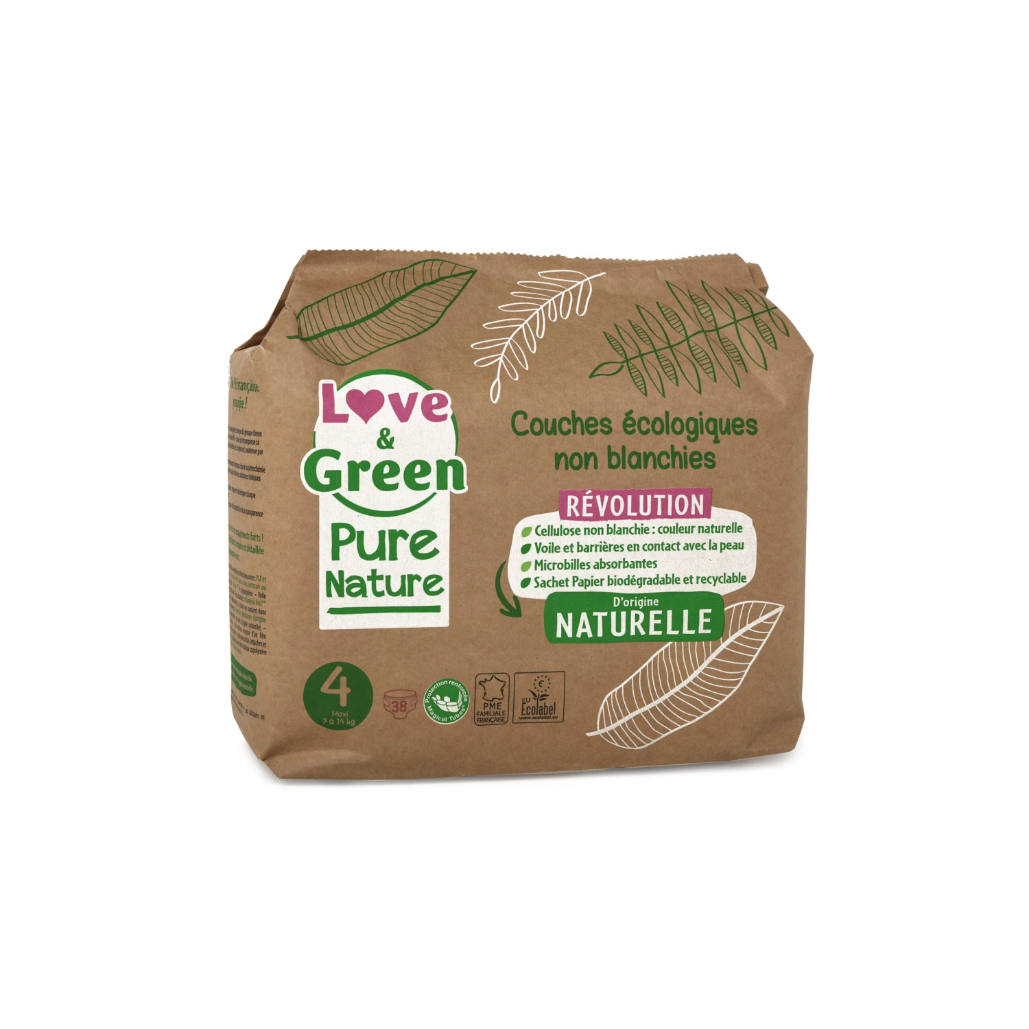 Couches écologiques Pure Nature Eco Label T4 De Love & Green 1 Couches écologiques Pure Nature Eco Label T4 De Love & Green