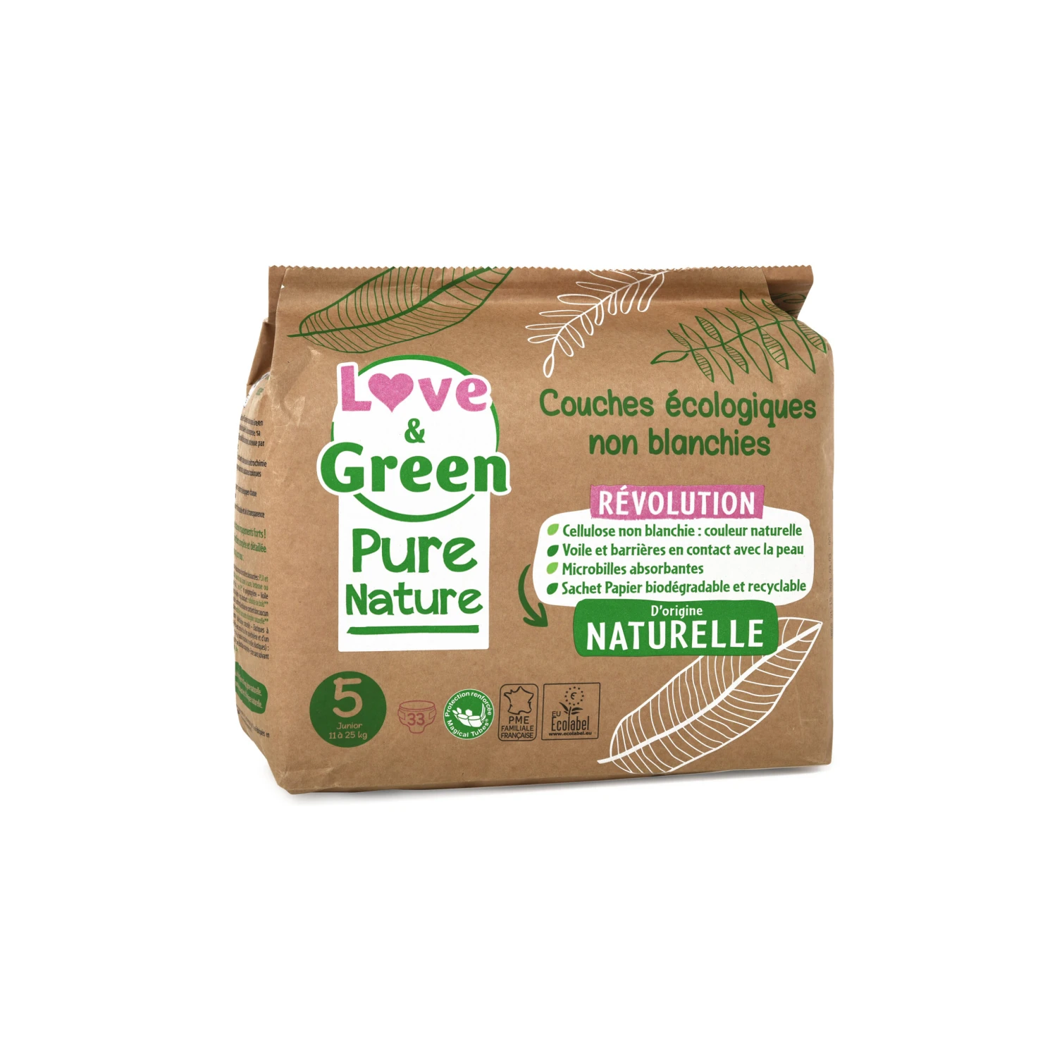 Couches écologiques Pure Nature Eco Label T5 De Love & Green 1 Couches écologiques Pure Nature Eco Label T5 De Love & Green