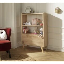 Arty Bibliothèque 2 Portes/1 Penderie Chêne Suave De Sauthon Baby's Sweet Home -Mini Moomes Soldes 01156300 4