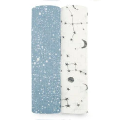 Lot De 2 Maxi-Langes Mousseline Cosmic Galaxy De Aden + Anais Essentials