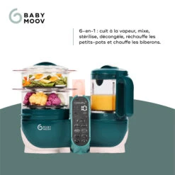 Nutribaby(+) Robot Multifonctions Bébé 6 En 1 Opal Green De Babymoov -Mini Moomes Soldes 01170551 3