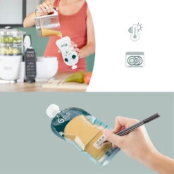 Lot De 20 Gourdes Réutilisables Isy Pouches 150 Ml De Babymoov -Mini Moomes Soldes 01172518 4