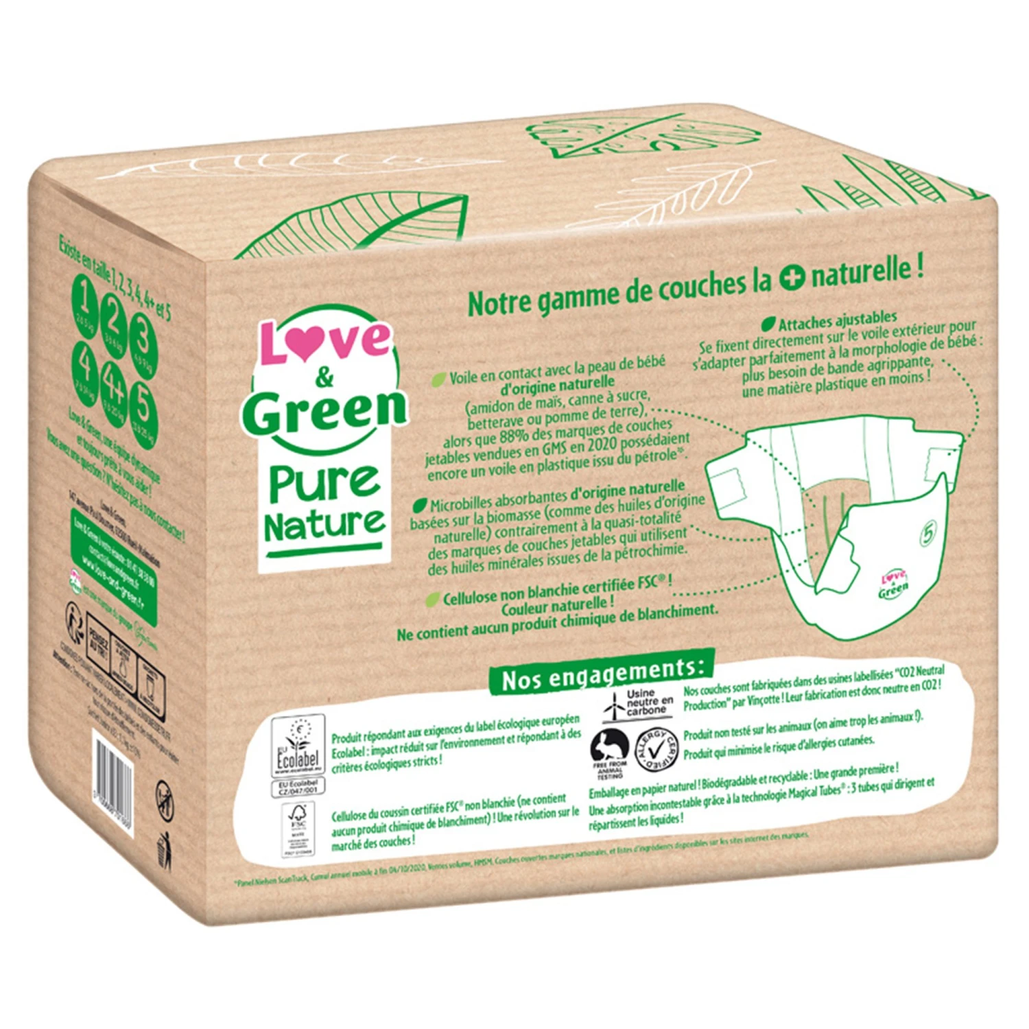 Couches écologiques Pure Nature Eco Label T1 De Love & Green 5 Couches écologiques Pure Nature Eco Label T1 De Love & Green – Image 5