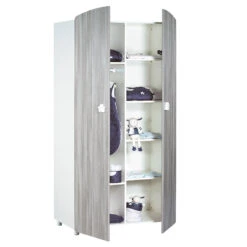 Hugo Armoire 2 Portes Gris / Blanc De Sauthon Baby's Sweet Home -Mini Moomes Soldes 66857287 1